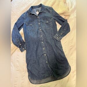 GAP Blue Denim Shirt Dress